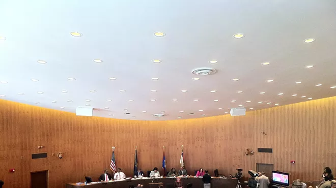 Detroit City Council meeting on March 24, 2015 was moved to the Erma Henderson Auditorium at the Coleman A. Young Municipal Center after a large crowd turned out.