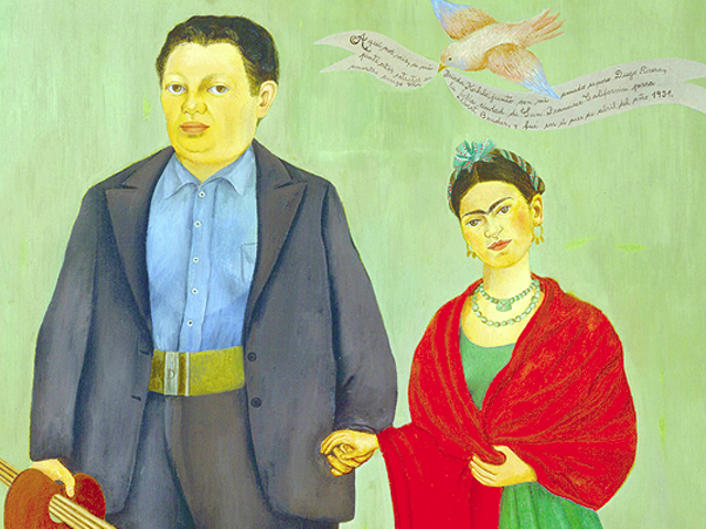 Frieda and Diego Rivera, Frida Kahlo, 1931, oil on canvas, San Francisco Museum of Modern Art, Albert M. Bender Collection, Gift of Albert M. Bender.