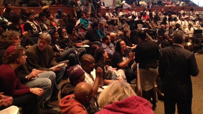 Detroit City Council chambers were filled with people there to address the imminent wave of foreclosures in the city.