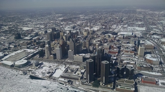 Photo: Detroit from above on a cold winter day
