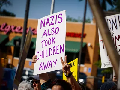 A sign from a recent Detroit protest against Trump's new zero-tolerance border policy.