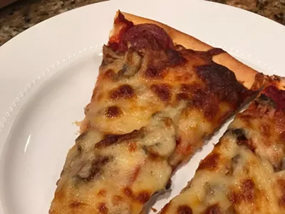 The coveted pizza from Steve's in Battle Creek