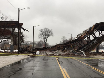 Image: Detroit's Packard Plant bridge just collapsed