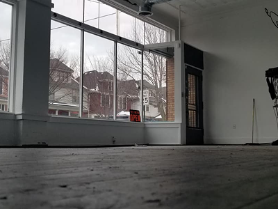 Inside Esto's Garage.