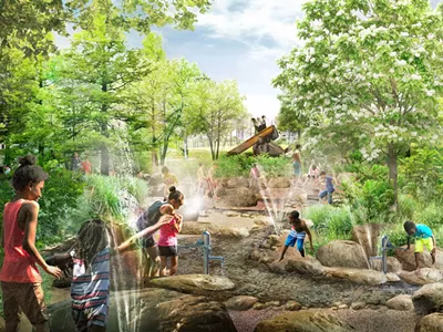 Rendering of the animal-themed playground.