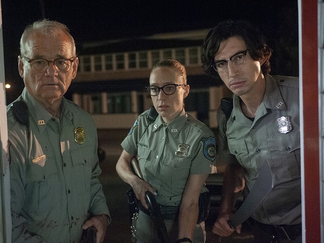Bill Murray as Officer Cliff Robertson, Chloë Sevigny as Officer Minerva Morrison, and Adam Driver as Officer Ronald Peterson in writer-director Jim Jarmusch’s The Dead Don't Die.