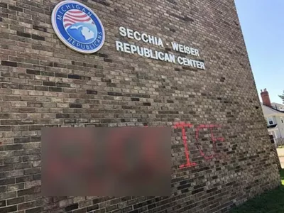 Image: 'Fuck ICE': Michigan GOP headquarters targeted with graffiti