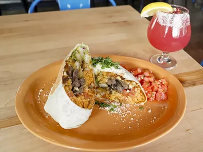 The Original California burrito and the Como La Flor margarita.