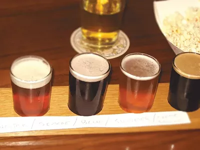 A flight of beer from Kuhnhenn Brewing Co.