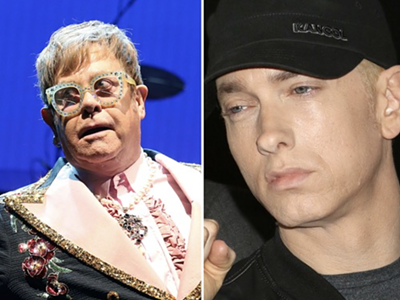 Image: No, Elton John and his husband haven't used Eminem's intimate wedding gift... yet