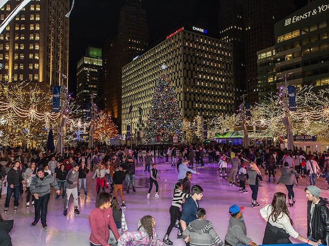 The ice rink at Campus Martius is open to the public this month