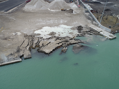 Drone photos of the collapse.