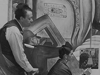 Diego Rivera and Frida Kahlo in Detroit, c. 1933, Courtesy of Spencer Throckmorton Collection, New York