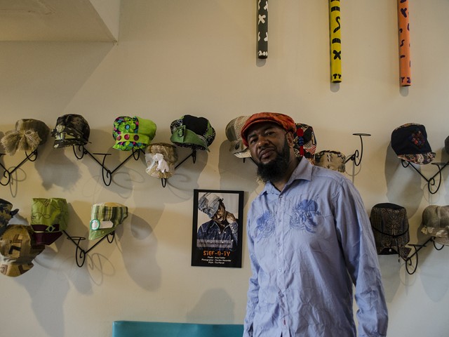 Tyrone Dickey inside Stef-n-Ty's soon-to-be closed location on Iron Street in Detroit.