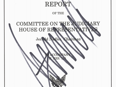 Image: Articles of impeachment autographed by Trump in Michigan expected to fetch $50K-$100K at auction
