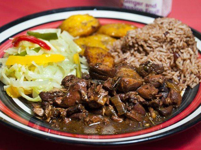 Brown stew chicken at Jamaican Pot.