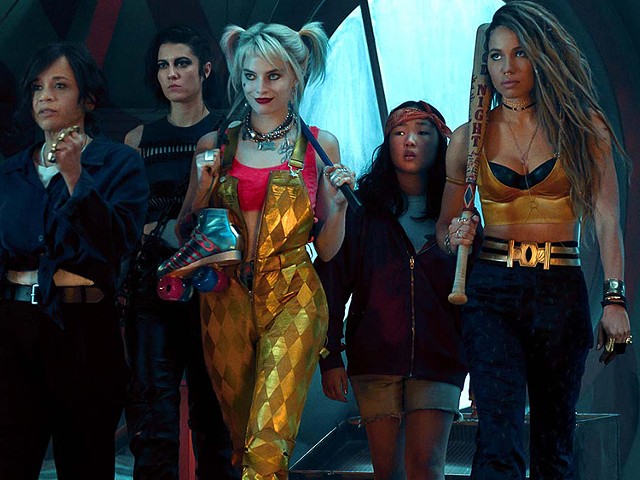 Birds of a feather: Margot Robbie, center, leads a girl gang as DC anti-hero Harley Quinn.