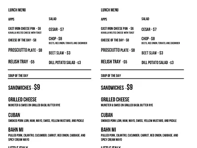 Image: WHAT'S FOR LUNCH: Rubbed's updated lunch menu features lower prices, fewer sandwich offerings ahead of dinner expansion