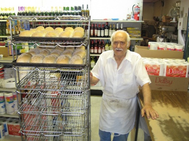 Vince Cucci baking morning bread on his 86th birthday a few years ago.