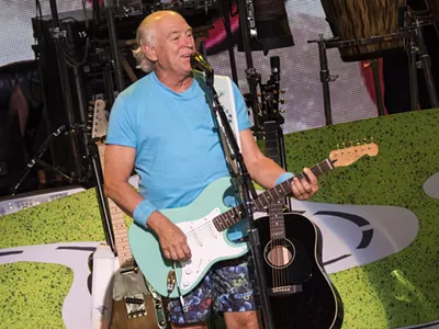 Jimmy Buffett onstage Saturday at DTE Energy Music Theatre.