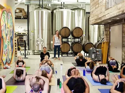 Image: The Beer Yogis will help you combine a pint with your pranayama