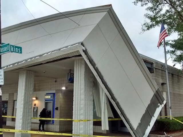 Last night's storms just a little too much for this Eastern Market storefront