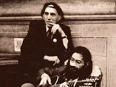 William Kunstler and Peter Walker at the Garwood Mansion.