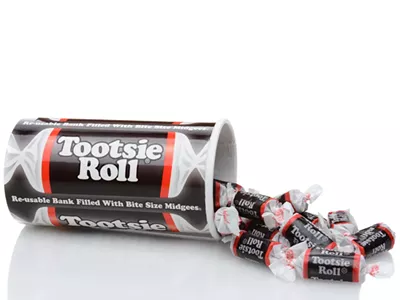 Tootsie rolls, without razor blades.