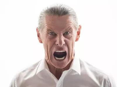 Typical angry man. Shall we rush him to an encounter group?
