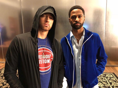 Image: Eminem and Big Sean were at the Pistons game together last night