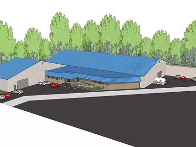 Rendering of the proposed warehouse.