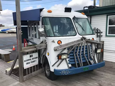 This is not the food truck in question, but it is a food truck at Mike's on the Water.