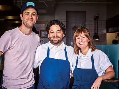 Lovers Only chef Justin Tootla, owner Eli Boyer, and chef Jennifer Jackson.