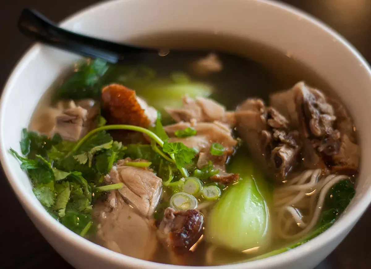 Image: Roast duck noodle soup.