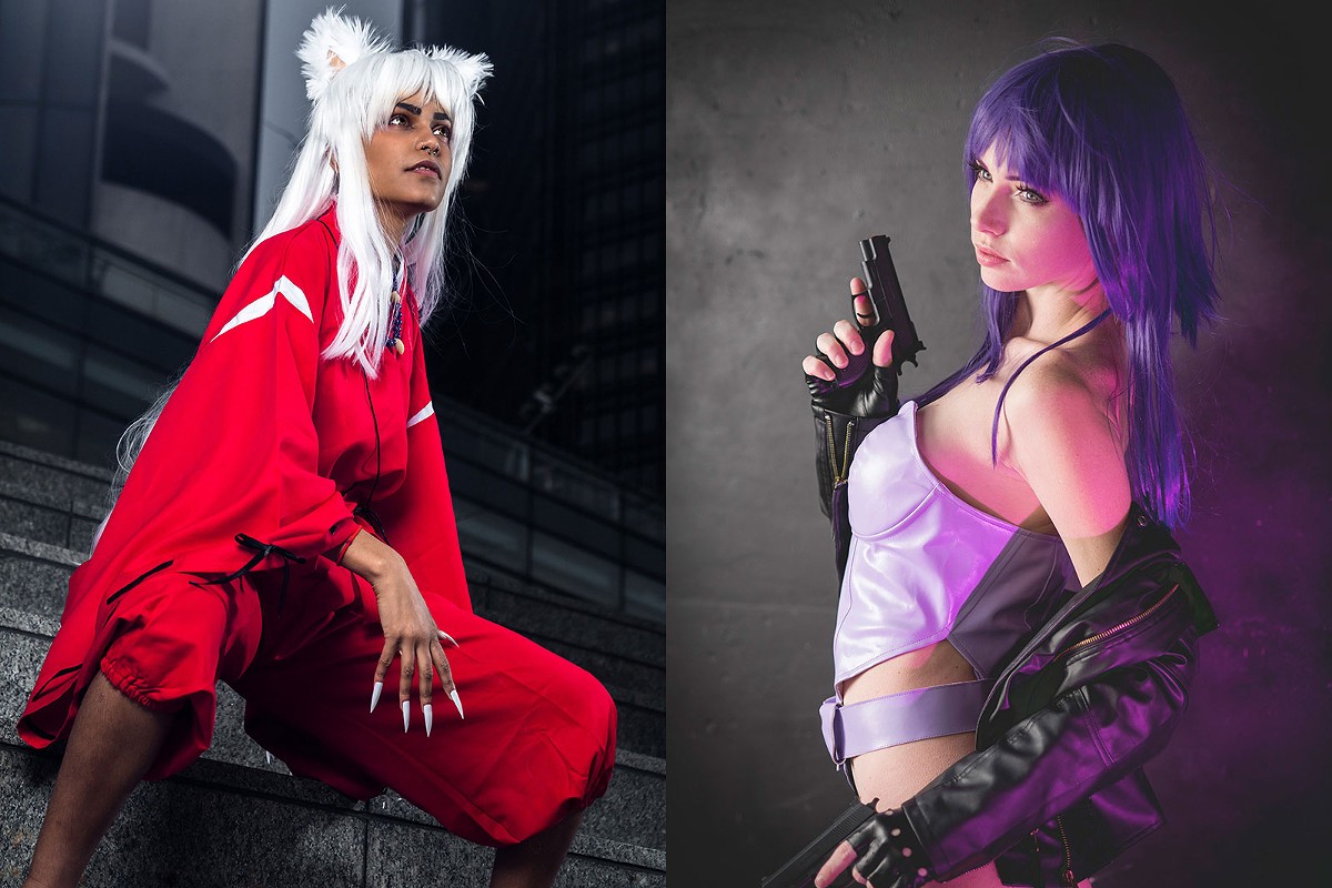 Cosplayers Wreck it Ronnie as Inuyasha and Starbuxx as Ghost in the Shell.