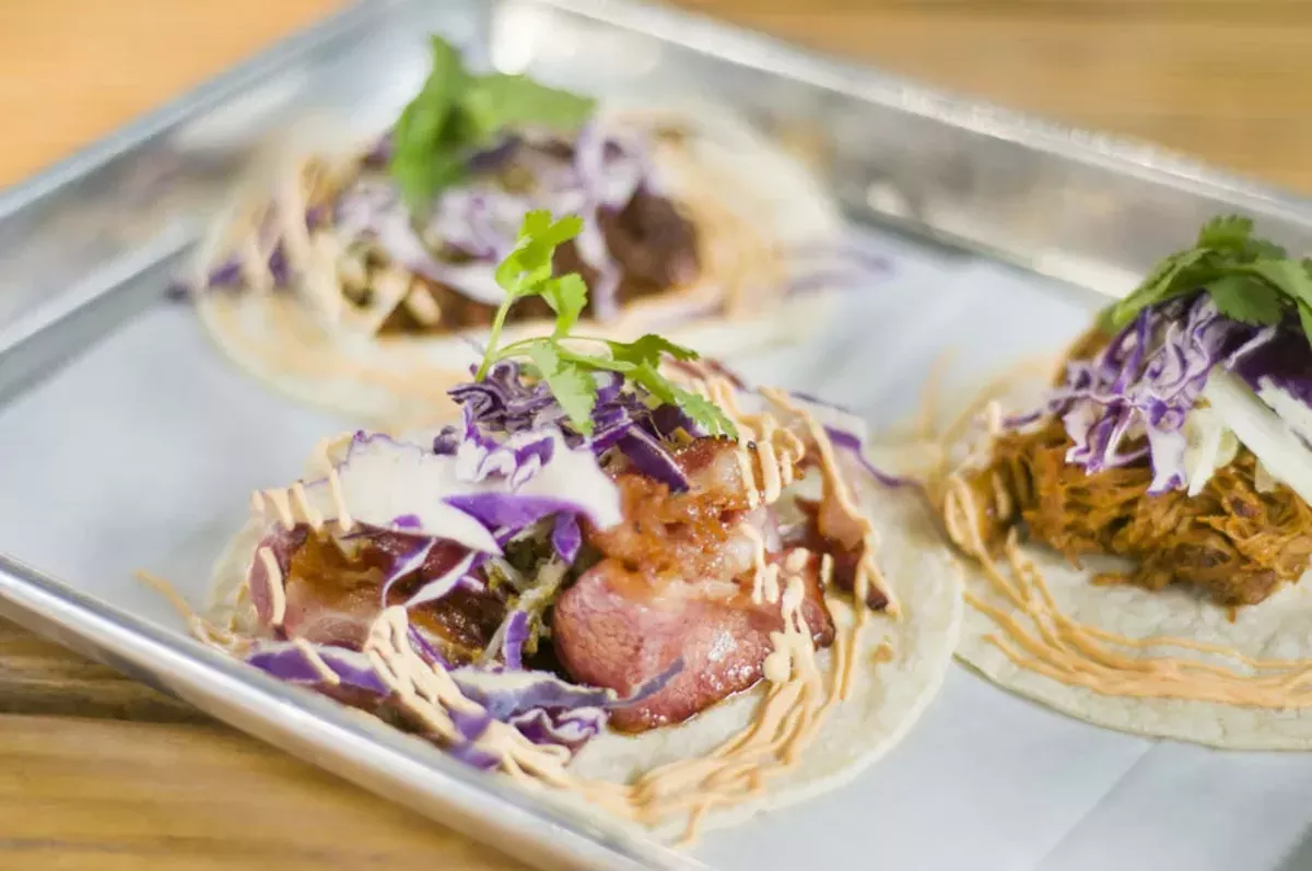 Image: Tacos from Brujo Tacos and Tapas.