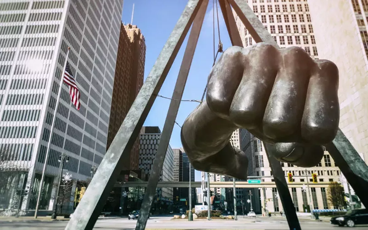 Image: The Fist represents Joe Louis’ punch against Jim Crow laws as well as his opponents, and has become synonymous with black Detroiters’ fight for racial justice. And the Numbers made it all possible.