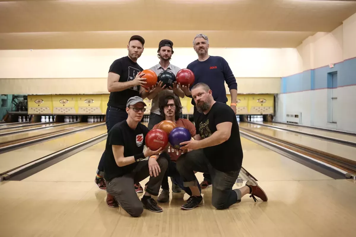 Image: Bars of Gold, clockwise from top left: Brandon Moss, Ben Audette, John Gaviglio, Marc Paffi, Scotty Iulianelli, and Nick Jones.