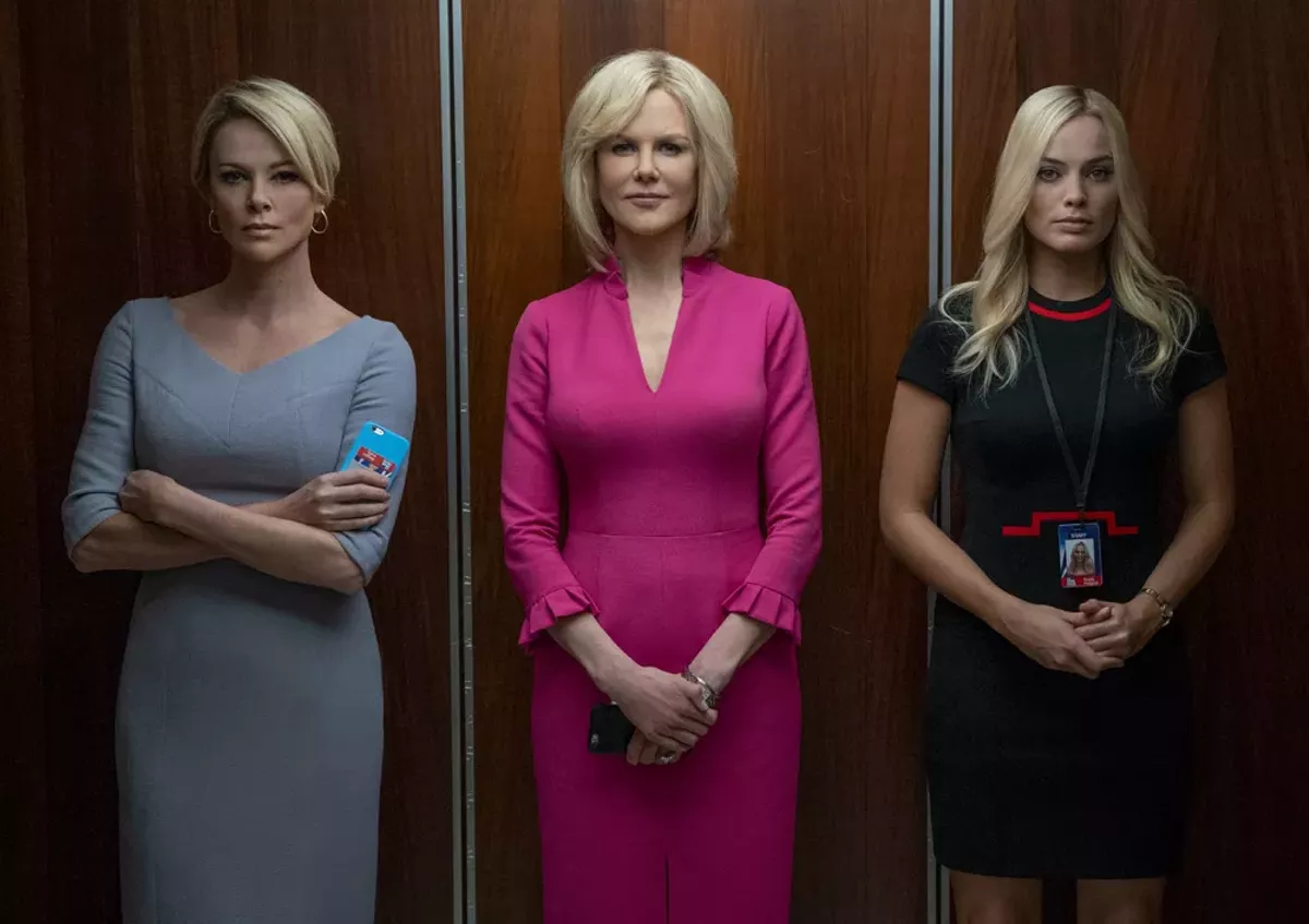 Image: Blonde ambition: Charlize Theron as Megyn Kelly, Nicole Kidman as Gretchen Carlson, and Margot Robbie as Kayla Pospisil in Bombshell.