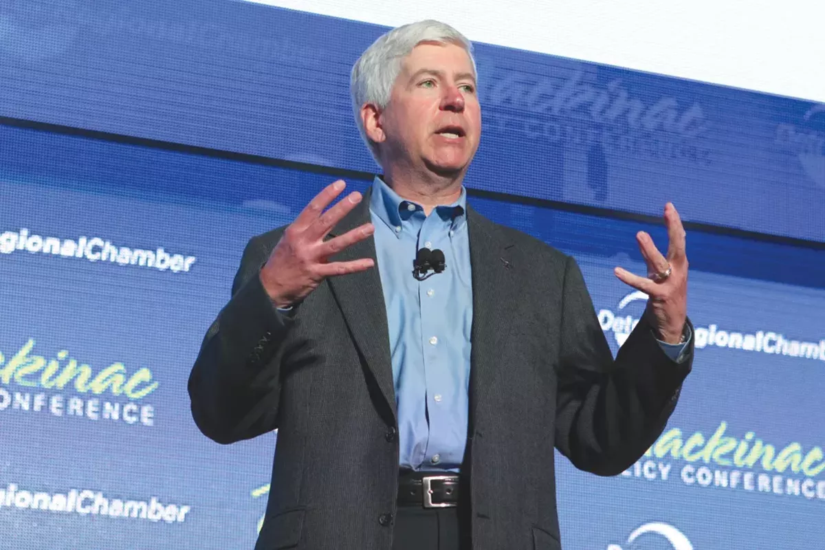 Image: Gov. Rick Snyder speaks at the Mackinac Policy Conference on June 1.