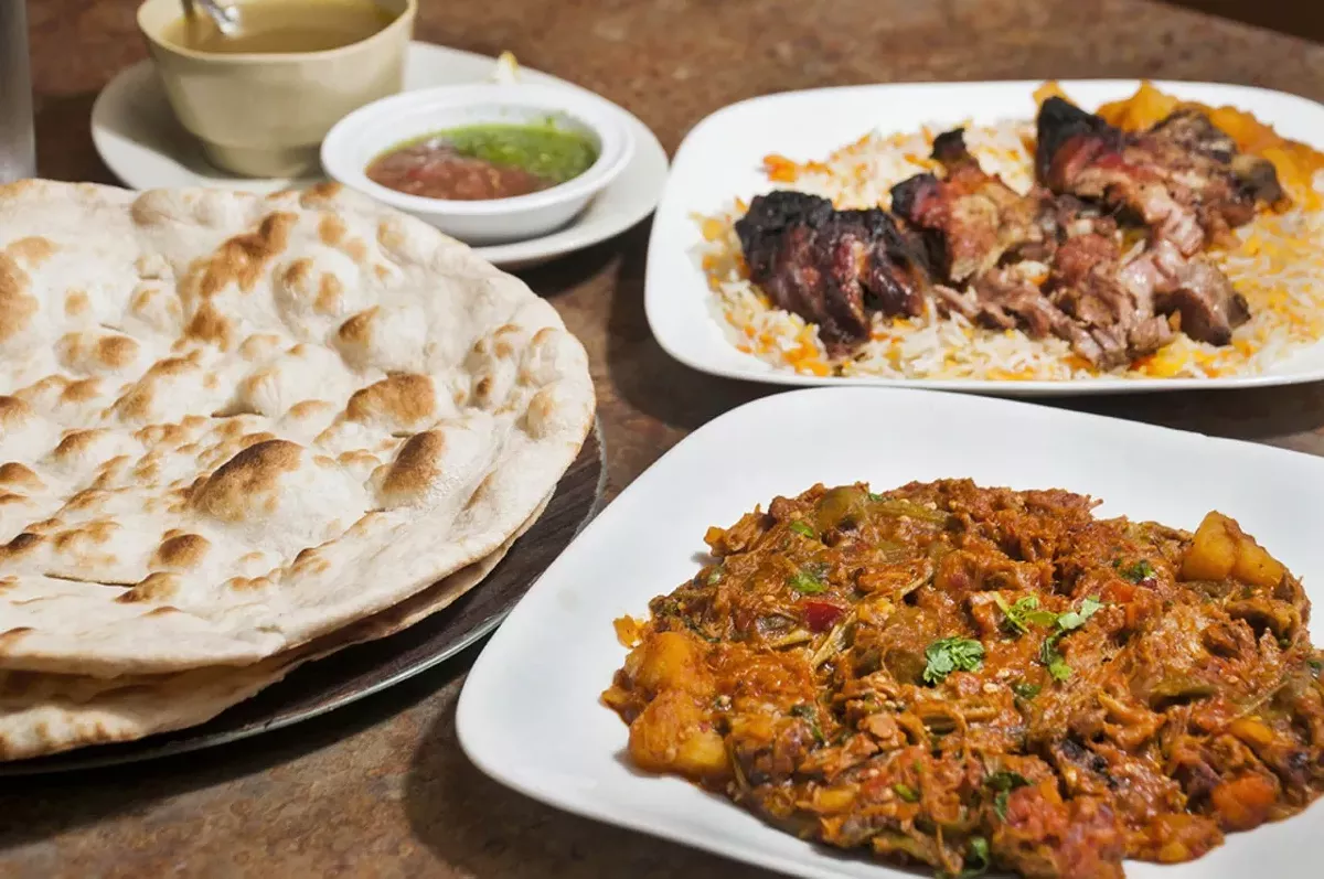 Image: Lamb agdeh, lamb haneeth, malawah bread.