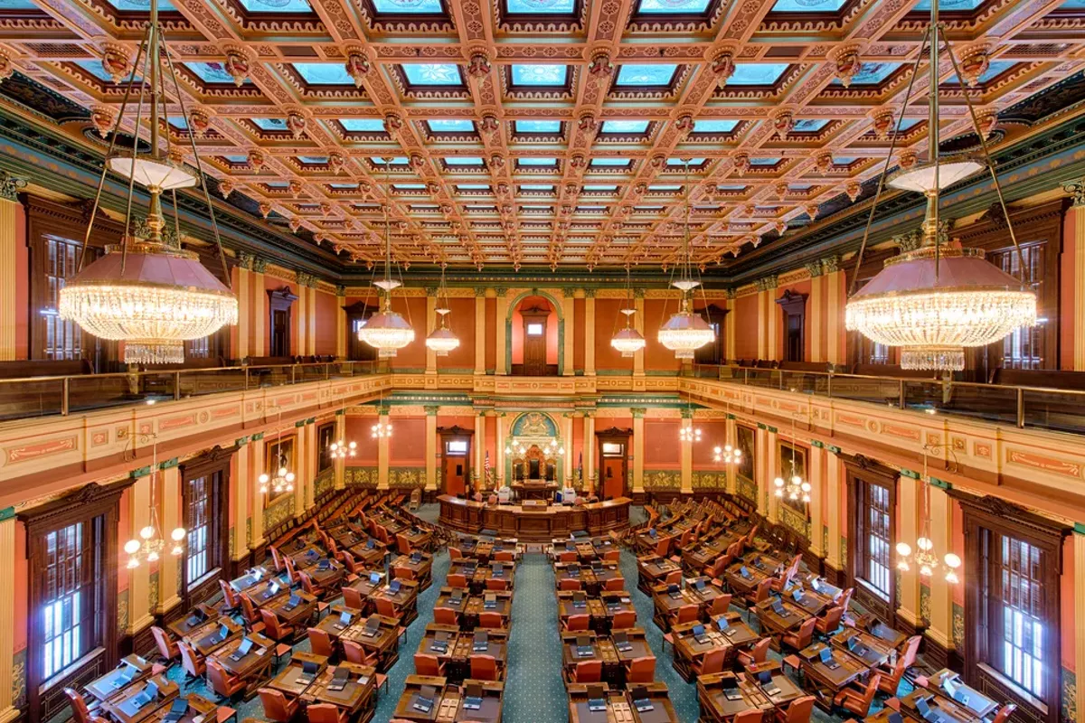 Image: Michigan House of Representatives chambers.