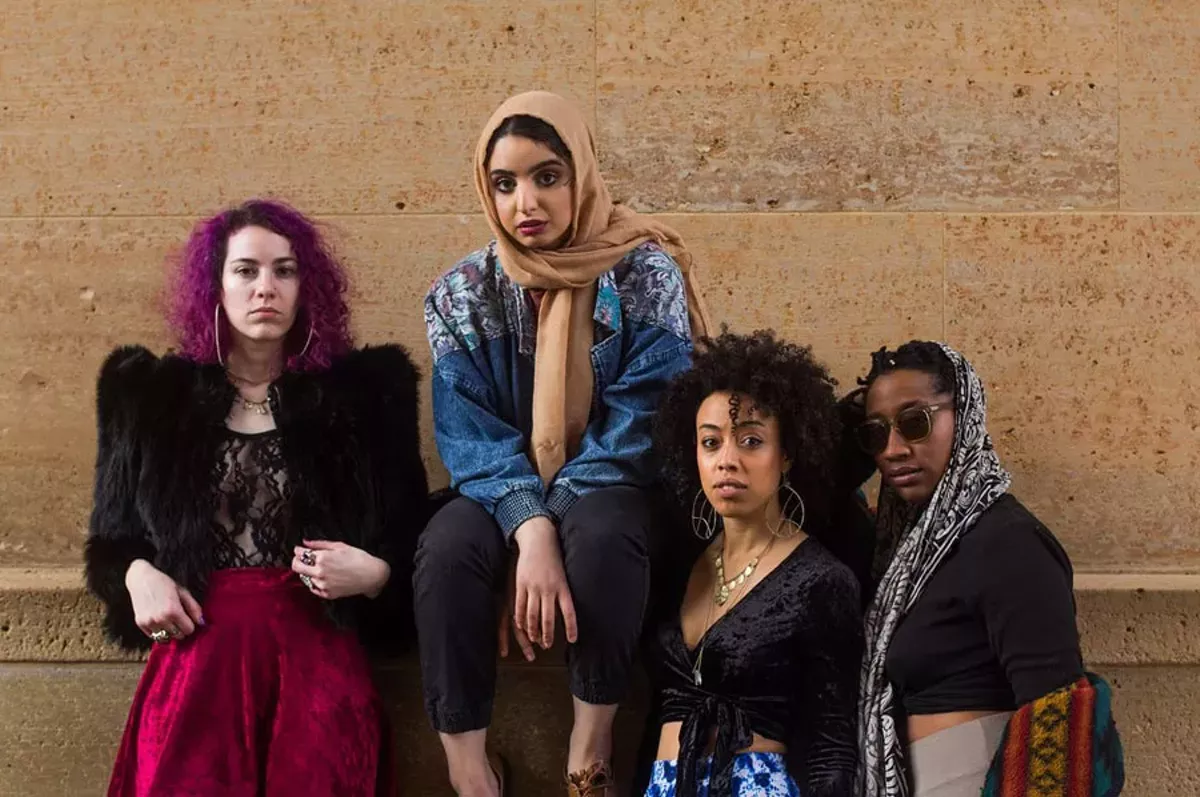 Image: Art Babes members Callie Nazzpuller, Jannah Intifada, Olivia Guterson, and Bree Gant.