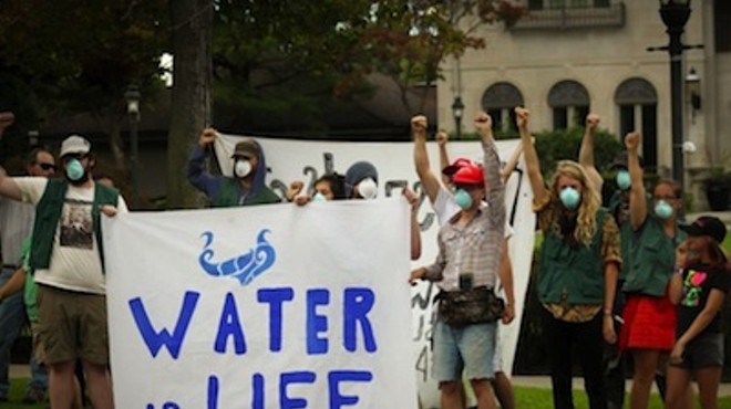 Water rights advocates protest shutoffs in Detroit.