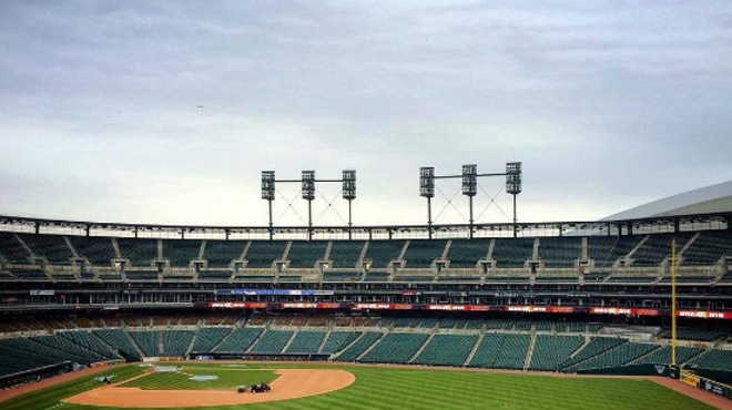 An empty Tigers stadium. No, this is not the low attendance game, there were about 15,000 people on hand for that.