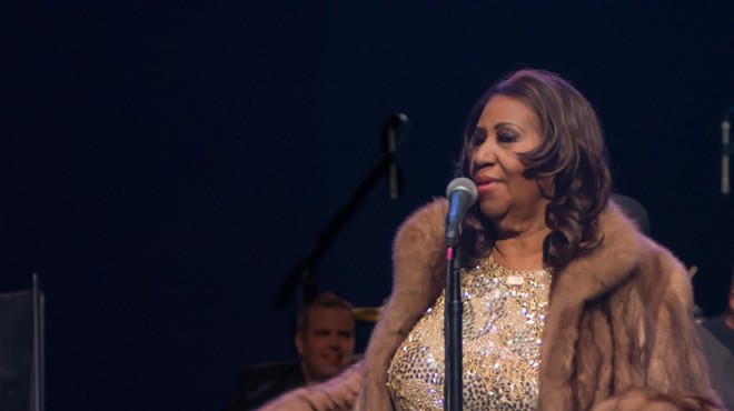 Aretha Franklin performing at Chene Park in 2015.