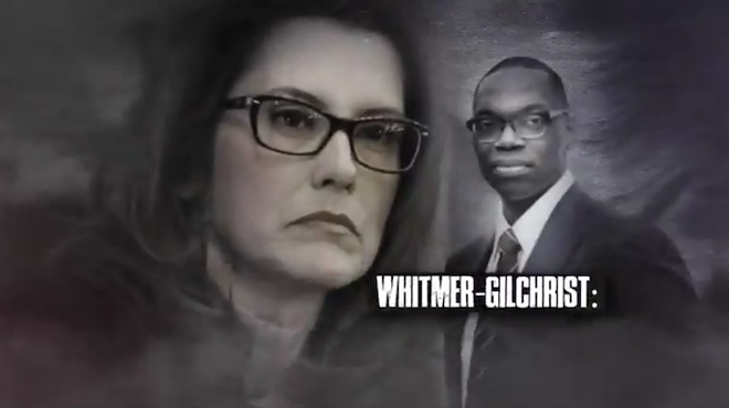 Screen grab from Bill Schuette's latest attack ad against Gretchen Whitmer.