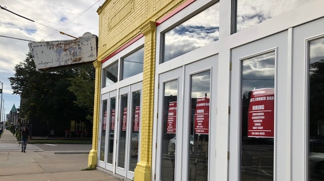 Hiring signs appear in the windows of the long-vacant space at the corner of Willis St. and Cass Ave.