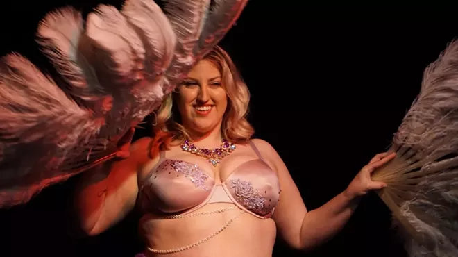 A performer during 2018's iteration of the annual Venus Rising All-Women Art Exhibition.
