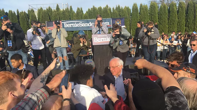 Vermont Sen. Bernie Sanders speaks at Macomb Community College in Warren.
